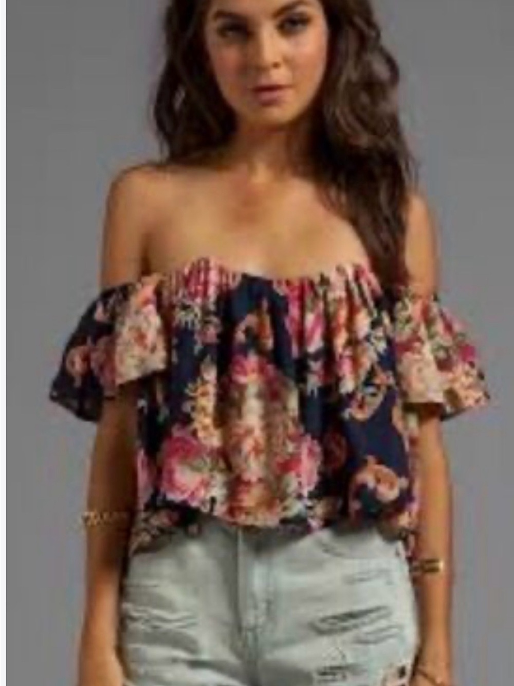 Stone Cold Fox Corset Crop Top Floral Flowy Size XS/S Size 1